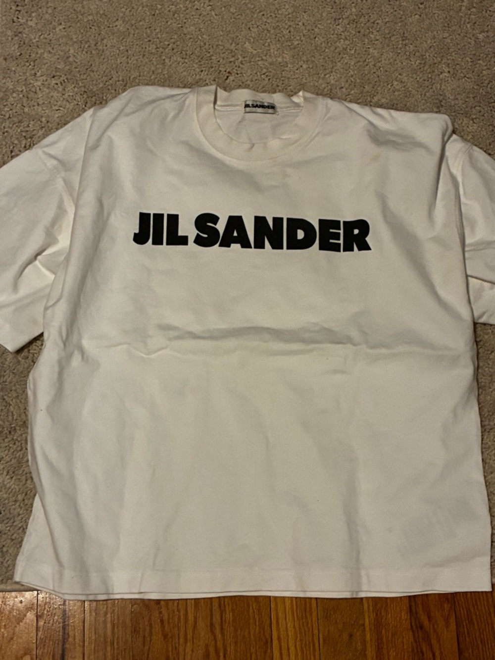 SOLD ELSEWHERE Jil Sander White Logo Crewneck Tee